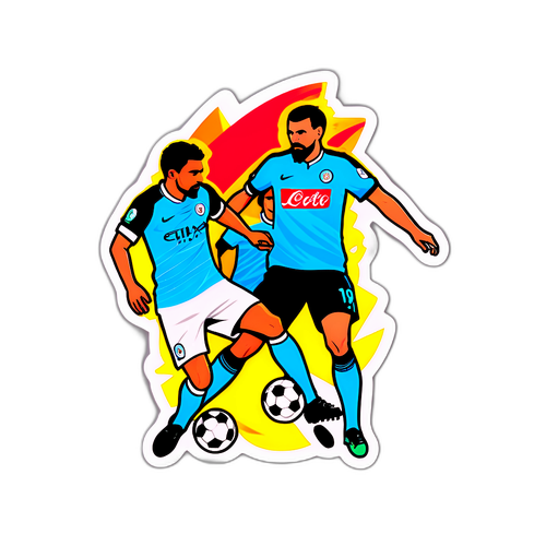 Stiker Dramatis Pertandingan Bola Sepak: Manchester City vs Napoli