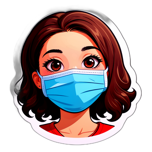สติกเกอร์หน้ากากอนามัยน่ารัก