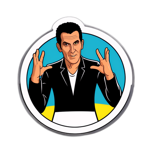 סטיקר הומוריסטי של אורי גלר מפעיל את כוחות המחשבה שלו