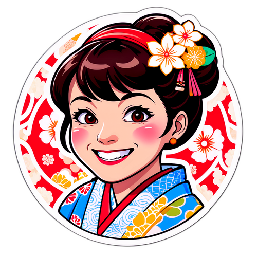 優雅に微笑む秋木夫人のイラスト