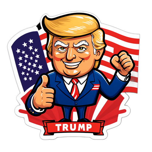 Adesivo di Donald Trump in stile cartone animato