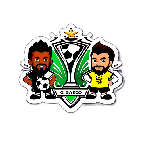 सैंटोस और वास्को द गामा फुटबॉल प्रतिक्रीया स्टिकर