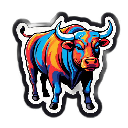 Sticker di un Toro in Carica