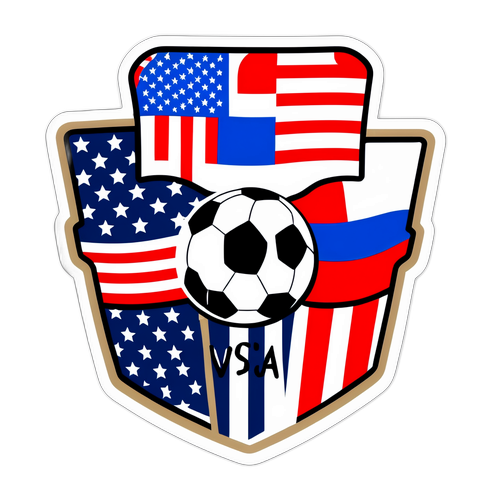 अमेरिका बनाम पाराग्वे फुटबॉल मैच के लिए देशभक्ति स्टिकर