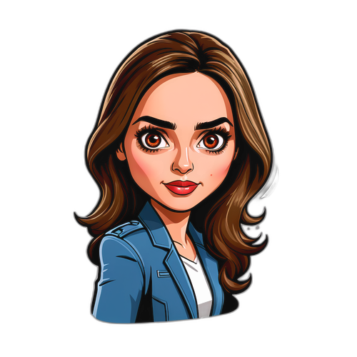 Caricatura de Ana de Armas como personaje de película de acción
