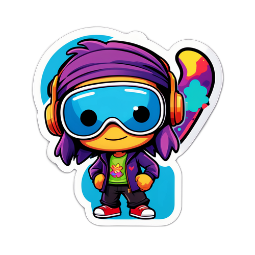 สติกเกอร์ VRZO สไตล์การ์ตูนสดใส