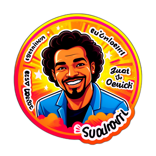 Diseño de sticker de Echeverri con palabras motivacionales