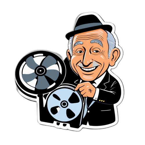 Humoristisk klistermærke med Mel Brooks