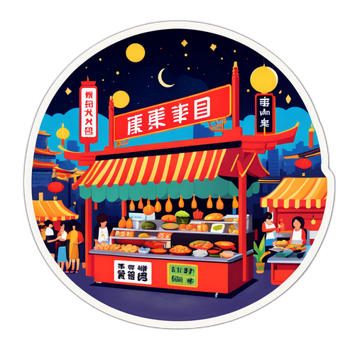 Stiker Pasar Malam Taiwan