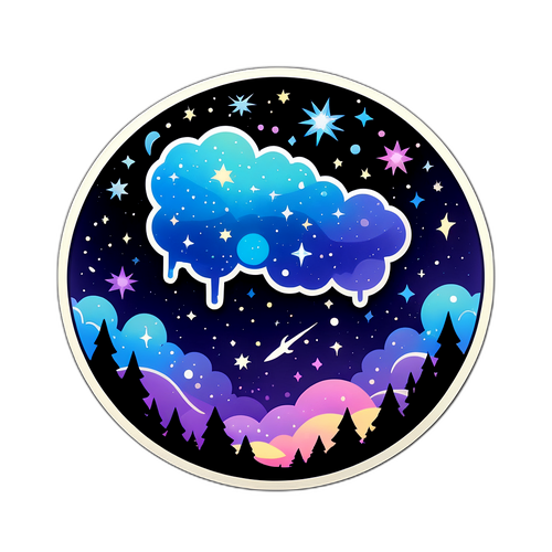 星空與星座的神秘幻想貼紙
