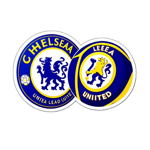 첼시와 리즈 유나이티드 축구공 스티커