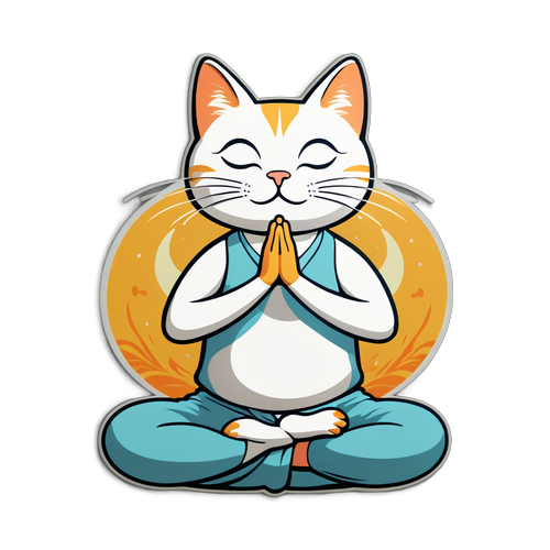 瑜伽貓冥想的寧靜