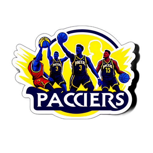 Autocollant énergique des Pacers contre les Hawks