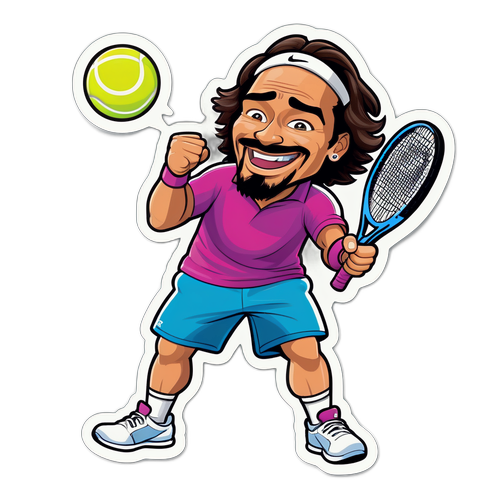 Humoristisk klistermærke med Fabio Fognini