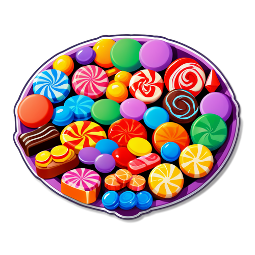 色彩繽紛的糖果甜點拼盤
