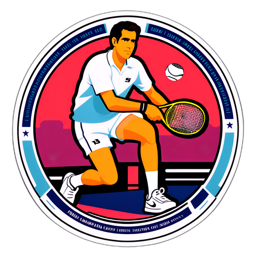 Adesivo Vintage di Pete Sampras che Serve