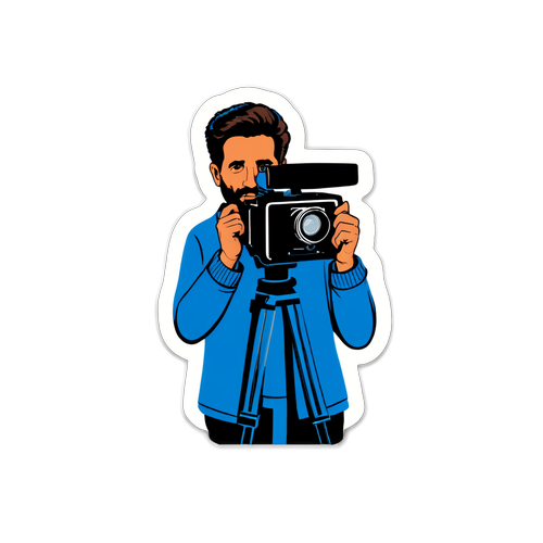 Sticker de Pablo Echarri con cámara de filmación