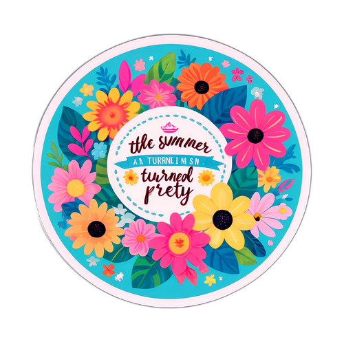 Sticker floral cu un citat din 'The Summer I Turned Pretty'