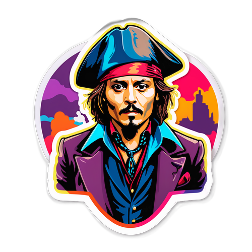 Autocollant artistique de Johnny Depp
