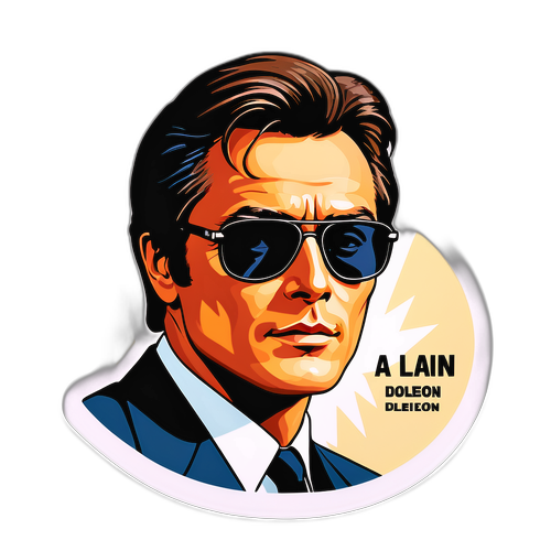 Illustration d'Alain Delon dans les années 1960