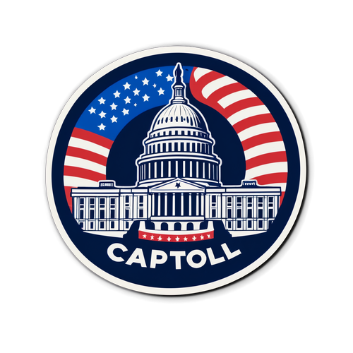 Seçim Günü Yaklaşıyor! Amerikan Bayrağı ve Capitol Binası ile İkonik Sticker Tasarımı