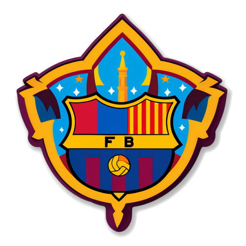 Stiker Ikonik FC Barcelona dengan Sagrada Familia