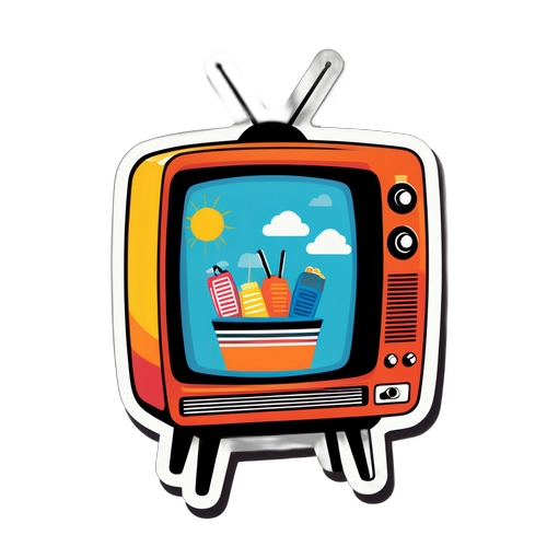 Retro Fernseher mit beliebten TV-Serien