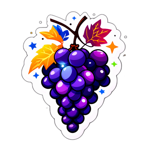 迎接新年葡萄貼紙