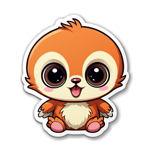 Koselig babydyr klistremerke