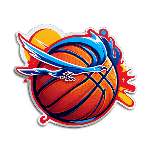 Design dinamico di adesivo con pallone da basket