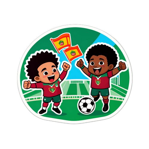Stiker Kartun Penggemar Sepak Bola