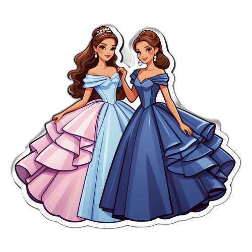 지젤의 패션 스티커: 럭셔리 드레스를 입은 패션 아이콘의 매력 발산