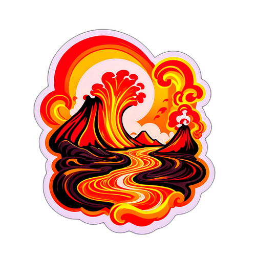 Kilauea Lav Akışı Stickerı
