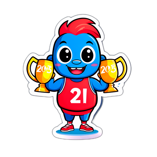 Милий ілюстраційний персонаж шоу "Ваги та Щастя 2025" у спортзалі