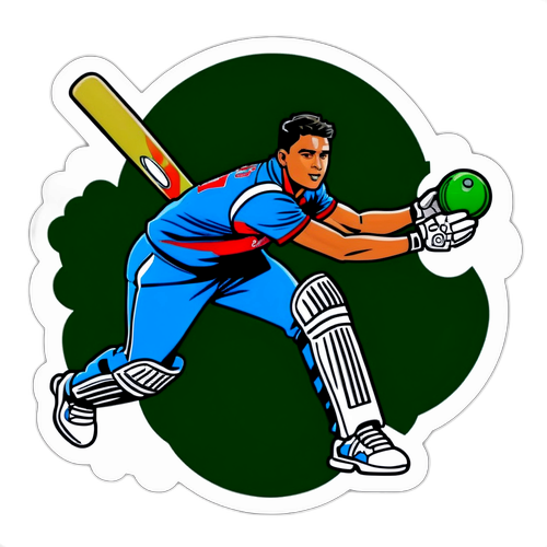 Sticker Kartun Marcus Stoinis di Padang Kriket