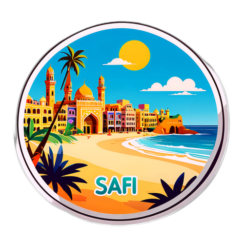 Autocollant coloré de Safi