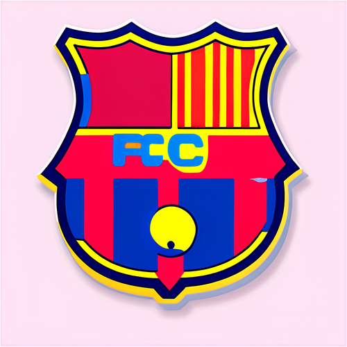 Diseño de una pegatina colorida con el logo del FC Barcelona