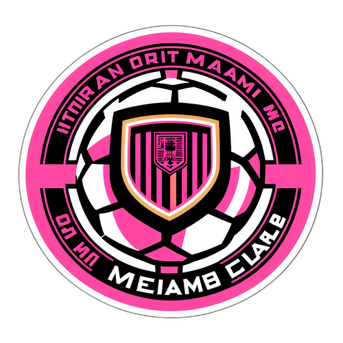 Stylowy Sticker z Piłką Nożną i Herbem Inter Miami