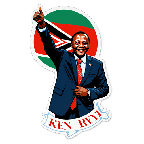 Uhuru Kenyatta na Bendera ya Kenya