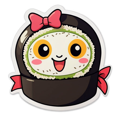 Rotolo di Sushi Kawaii con Sorriso