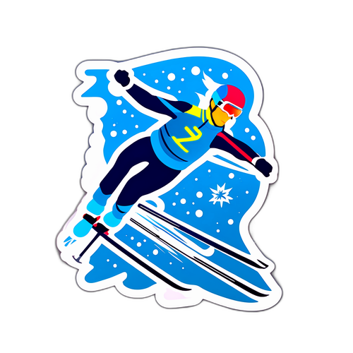 Nordic Combined Winter Sport Sticker