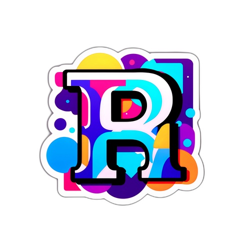 Desain Stiker Huruf Abstrak