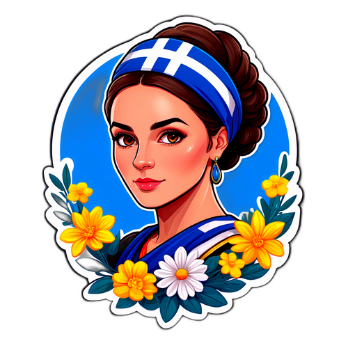 Στυλάτη Πορτρέτο της Κωνσταντίνας Μιχαήλ με Λουλούδια