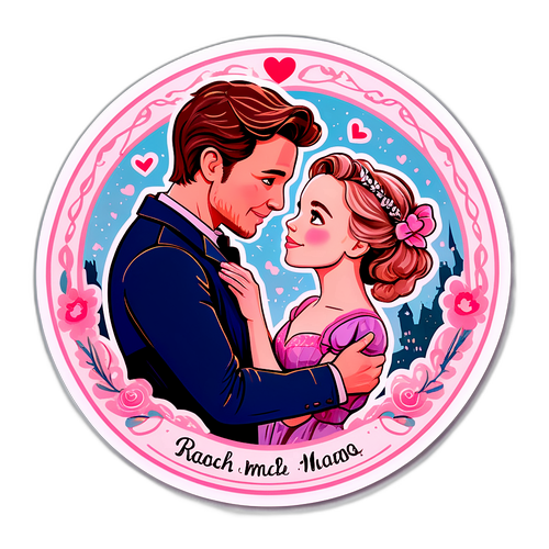 Romantyczna naklejka w baśniowym stylu