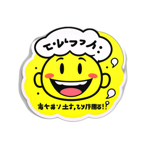 タカシ・オカムラのユニークな笑顔ステッカー