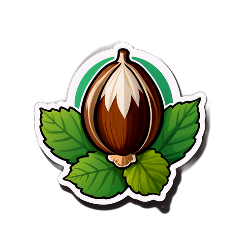 Иллюстрация фундука с красивыми листьями