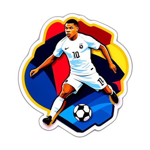 Sporty Klistermærke med Kylian Mbappé