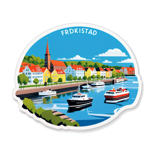 Naturskjønn utsikt over Fredrikstad, Norge