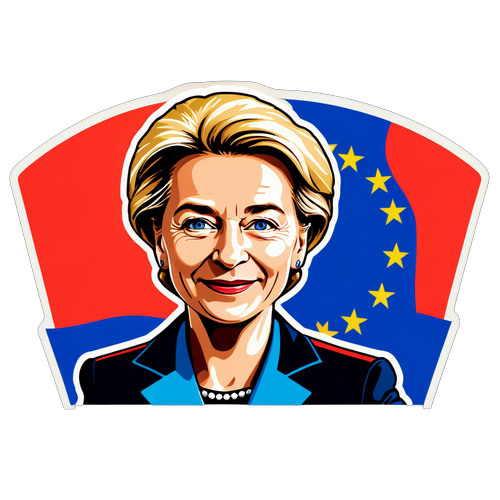 Ursula von der Leyen: Vooruit met Vertrouwen - De Sticker die Je Motivatie Versterkt!