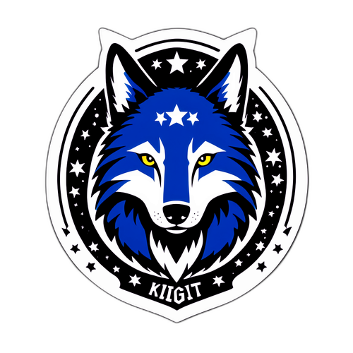 Sticker de lobo estilizado, emblema de Botafogo